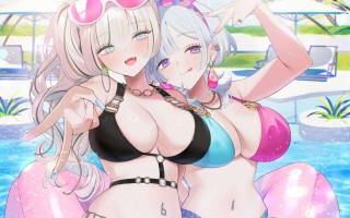 RJ01445731海洋宫殿的夏日巨乳后宫！巨乳白妞反向搭讪性爱