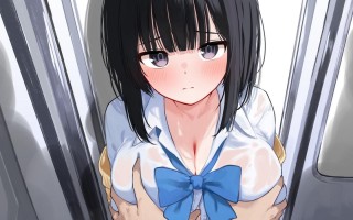 【JK长那么大的欧派就是在勾引我，快让我摸摸😋】RJ01371983【御子柴泉】【声我慢×オホ声】電車でおとなしい巨乳JKに痴○する