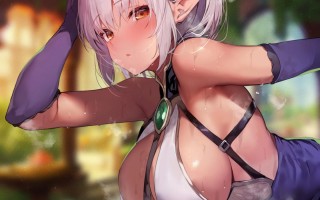 RJ01348360【涼花みなせ】助けてもらった褐色エルフから生殖機能に興味を示されお礼代わりの嗅ぎ舐め交尾【無知シチュ・汗蒸れ・オナサポ】