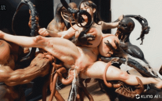 【群交 重口 魔怪 巨乳】[MMD+AI]Female Warrior vs. Monster