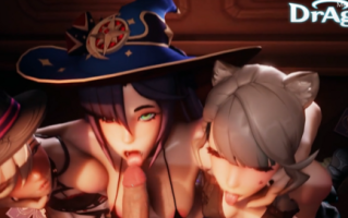 【3D/原神/Dragk大佬】Dragk大佬，枫丹三人组口交颜射