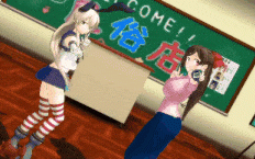 岛风 & 宫宫 - 羊肉 （FUTA 停止时间） [MMD R18] 丸梅加