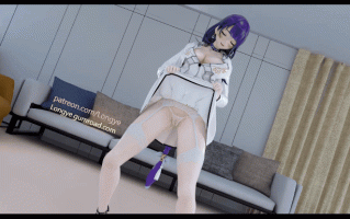 白丝雷电将军脱衣舞~骚逼欠操