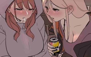 喝醉的两位少女