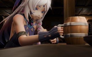 原神茜特菈莉奶奶在酒馆喝酒