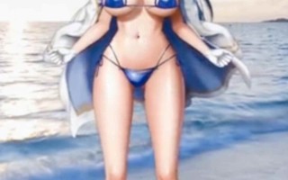 2D动画   巨乳舰娘在海边做爱