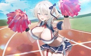 【不愧是啦啦队学姐，射精应援太熟练啦🥵】RJ01411871【浅木式】【KU100】やらせてくれる巨乳先輩チア! サクッと処理ヌキ&じっくり汗だくスポーティセックス♪