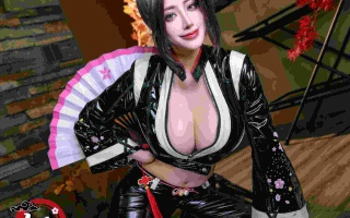 Byoru - Mai Black Outfit 黑色皮衣 不知火舞 cos 47P