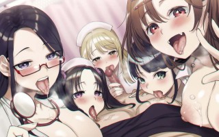 RJ01288557 ⭐5人同時責め⭐超濃密っ!女医とナースのハーレム耳舐め狂い