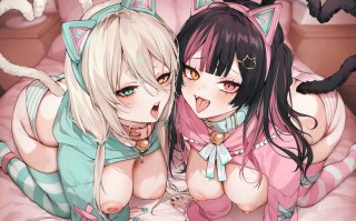 【可恶的咪咪你快给我变啊😠，别装喵喵了我知道你能变人，快给我变啊😠】RJ01371822【こやまはる】 【天知遥】ネコマタ配信者シロ&クロ～ご主人様大好きな甘えんぼ猫又美少女たちと過ごす密着度MAXのだら甘えっちライフ～