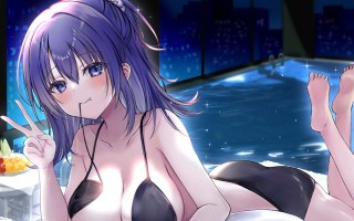 RJ01324205【浅木式】【KU100】デカパイ白ギャル瑠佳とビルトインナイトプール貸し切りプレミアムデート♪