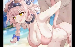 在海边后入泳衣少女