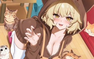 【去猫咖当然是看喵喵叫的店员啊，谁真去看猫啊😋】RJ01532631【乙倉ゅい】あざと可愛い猫カフェ店員のあまいちゃ中出しおねだり「おちんちんペロペロ気持ちいいかにゃ～?♡」