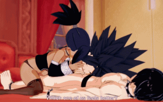 【巨乳 黑丝 舔穴 口交 吞精 爆操 喷潮 中出】新作-ドラゴンボール超スーパ Caulifla and Kale 3some sex
