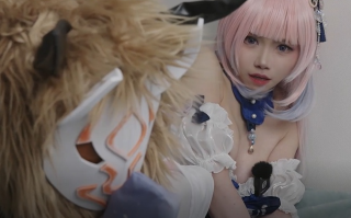 原神：羽衣cosplay心海大战丘丘人