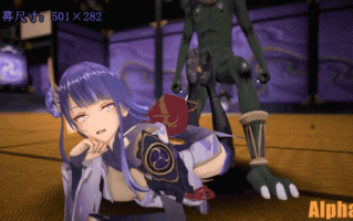 【黑丝情趣内衣 丘丘人 喷潮 内射 足交】Raiden X Hilichur_M